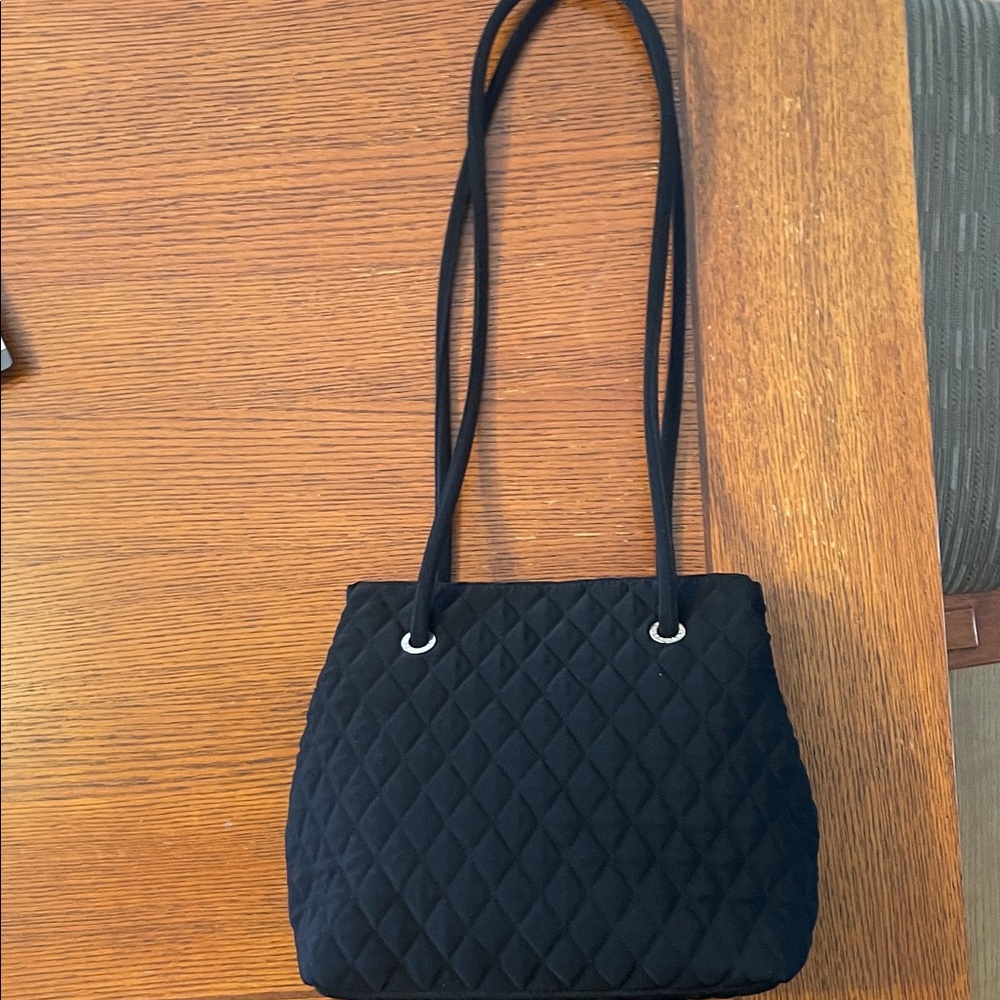 Vera Bradley Elegant Black Quilted Shoulder Bag